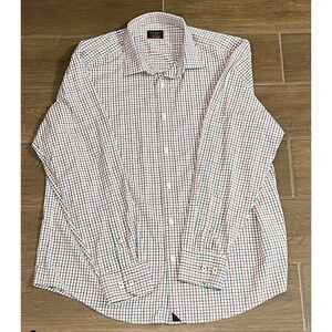 UNTUCKit Mens Shirt XL Red Blue Plaid Sattler Stretch Nylon Elastane Lightweight